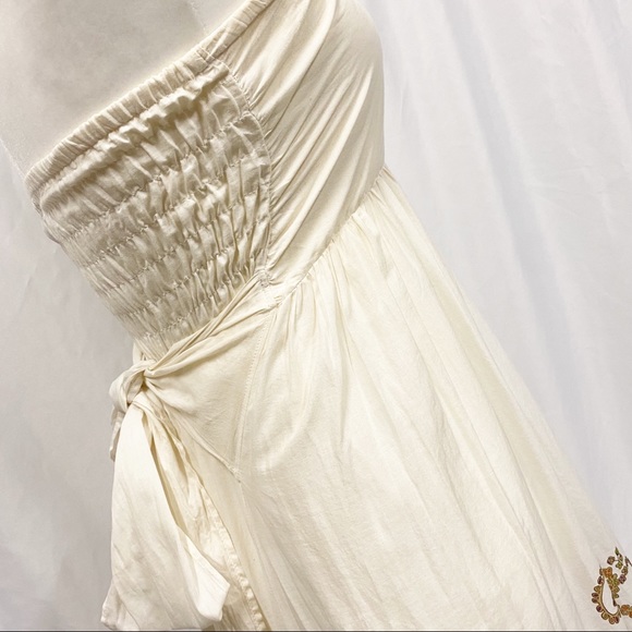 Moda International Boho Cream Floral Strapless Maxi Dress - Picture 5 of 11